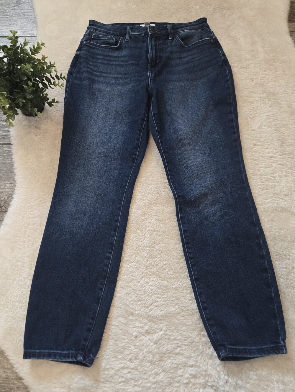 LC Lauren Conrad Dark Wash High Rise Curvy Skinny Stretch Denim Jeans, 10